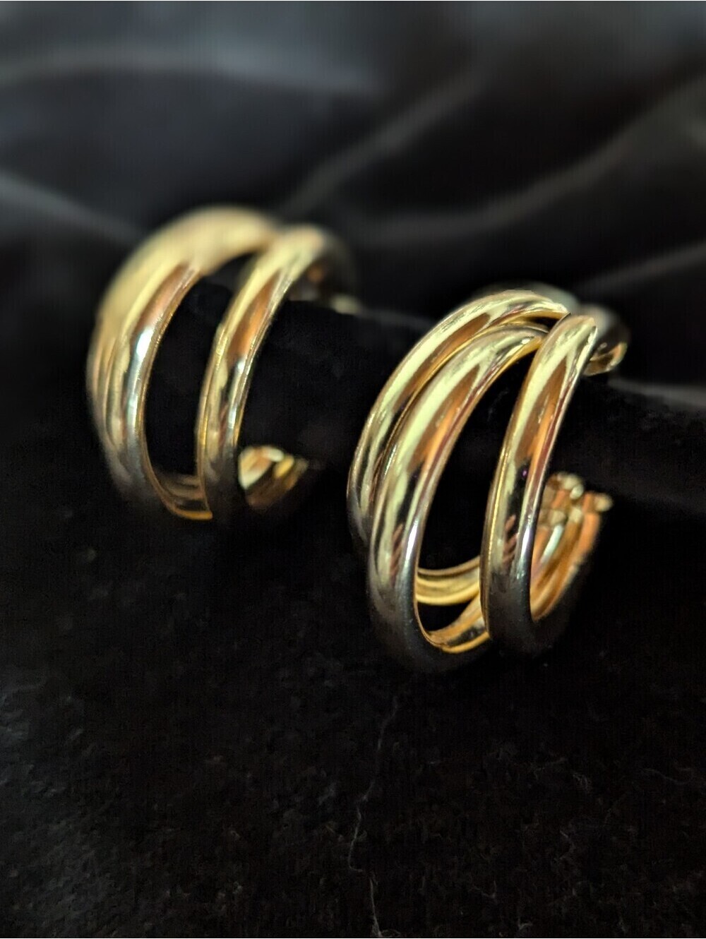 Gold Multi-Hoop Hollow Womens Earrings Gold Color